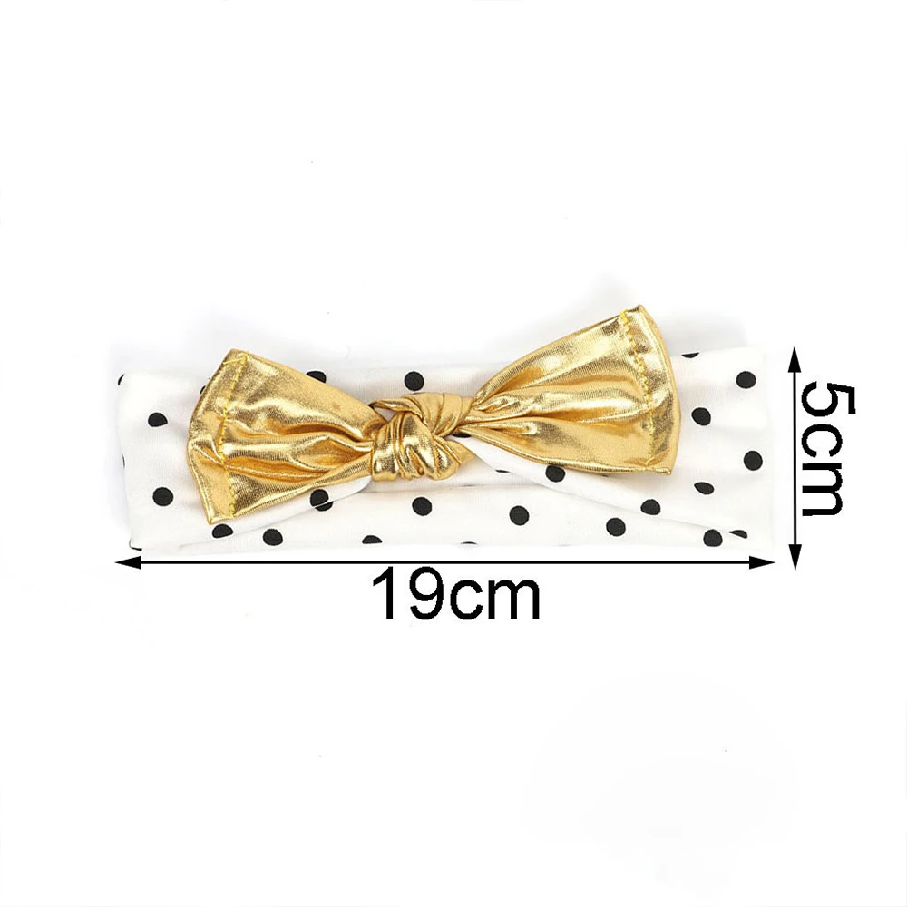 Золотая повязка на голову для новорожденных в горошек оголовье девочек