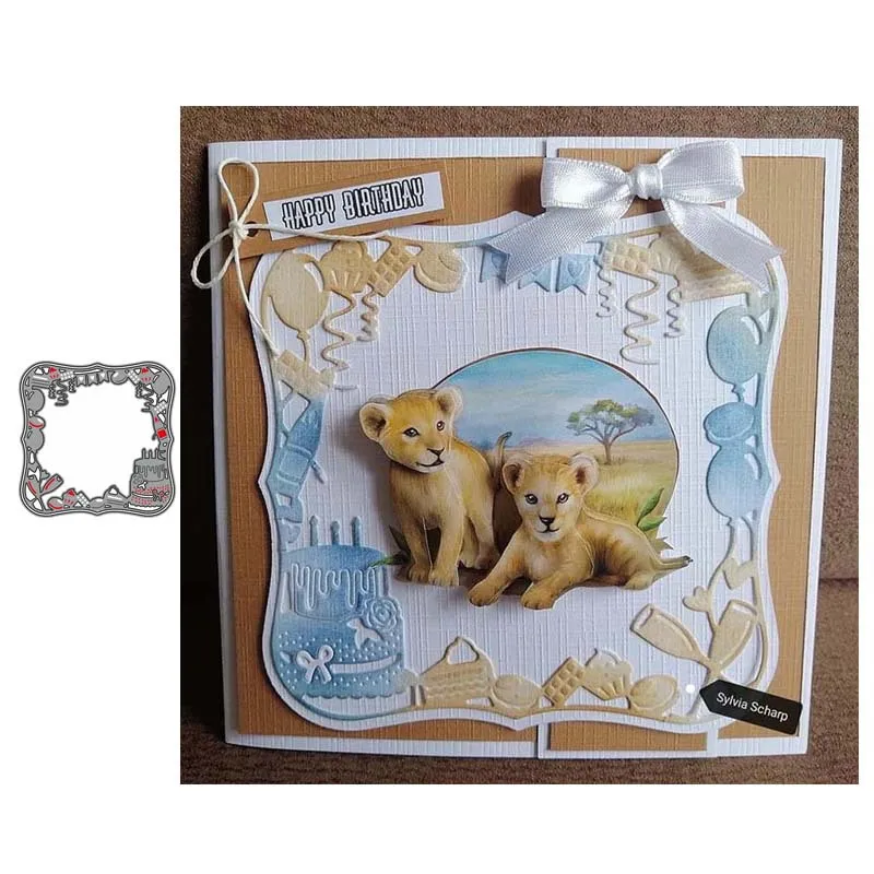 

Birthday cake edge pattern frame cutting knife die metal cutting scrapbook process card die manual carbon steel die