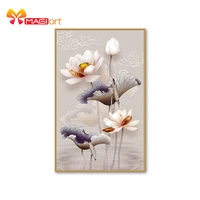 cross stitch kits embroidery needlework sets 11ct water soluble canvas patterns 14ct chinese style water color lotus ncmf280