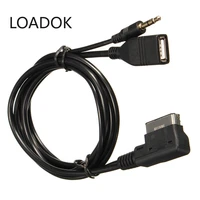5pcs car media in auxusb input audio interface cable adapter for benz car bling accessories