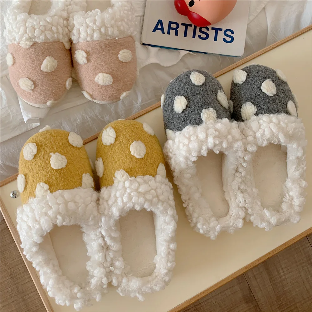 2021 Winter Women Home Slippers Cotton Plush Fashion Lovely Strawberry Indoor Household Lovely Warm Non Slip Slipper