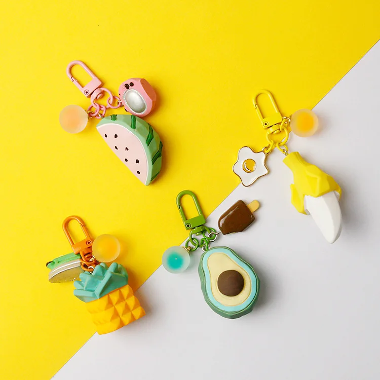 Креативный брелок для ключей банана авокадо ананаса девочек имитация фруктовых