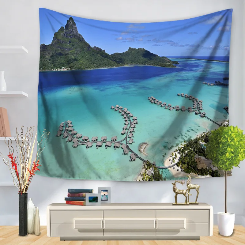 Настенный подвесной гобелен с мандалой природный пейзаж Лесной художественный