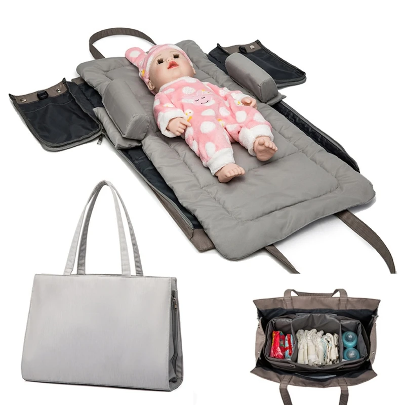 

3 in 1 Portable Baby Travel Crib Infant Tote Handbag Foldable Bed Diaper Bag