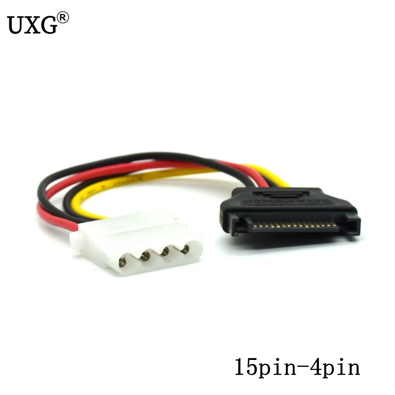 

SATA Power Extension Cable Serial ATA 15pin Male to Molex IDE 4pin Female Power Supply for HDD hard disk hard drive