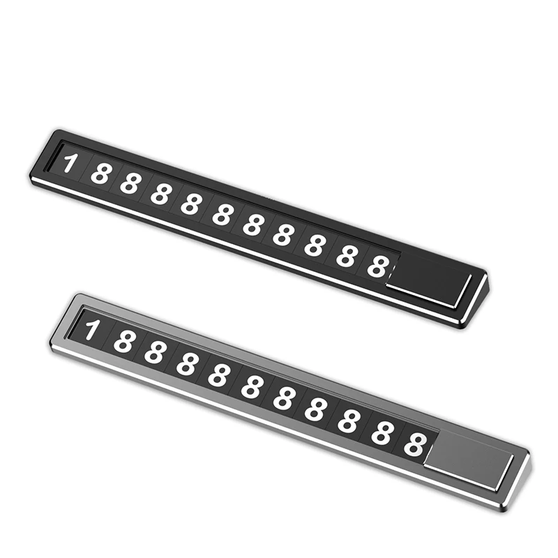 

New Product Concealed Metal Parking Mobile Phone Number Plate Aluminum Alloy Parking Sign Temporary Parking Number Plate