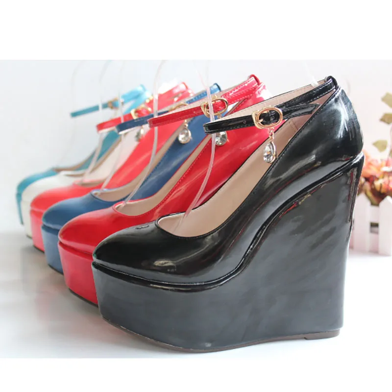 

High heeled shoes Pumps 6 inches Party Dress Models Slope heel Concise stripper heels Nightclub Show Sexy Party Fashion Platform