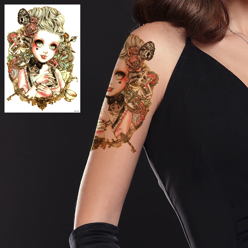 

Water Transfer Fake Tattoo,Waterproof Temporary Tattoo Stickers,Color Pattern for Girl Women Men,Beauty Flower Arm Sexy Body Art
