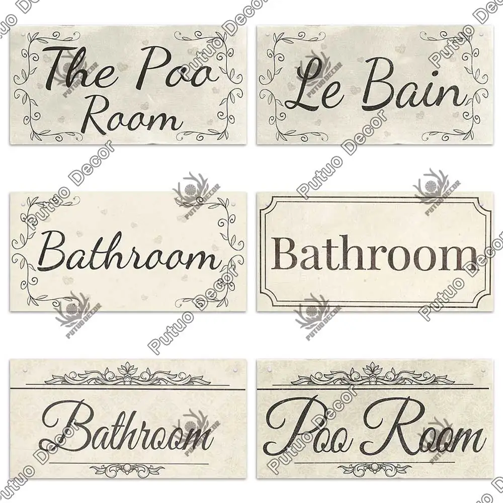putuo decor toilet signs wooden hanging plaque decorative plaque for toilet door hanging sign wood in bar pub beach home decor free global shipping