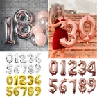 Надувной шар в виде цифр, 3240 дюймов, цвета розового золота, для дня рождения, свадьбы, украшения из фольги