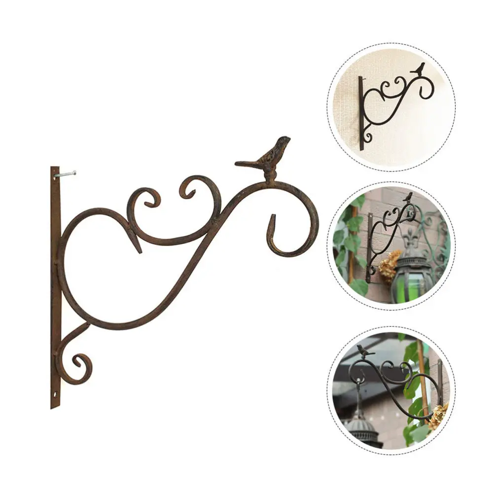

1pc Wall Hanging Flowerpot Hook Iron Flower Basket Hanger Antique Plant Hanger