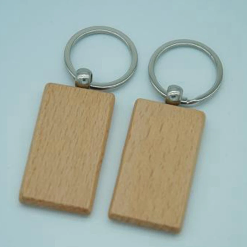 

Diy wooden keychain blank rectangular wooden keychain key label can be engraved Diy gift
