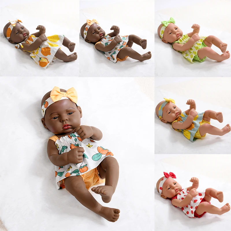 Кукла реборн 45 см черная африканская виниловая кукла игрушка для девочек детская
