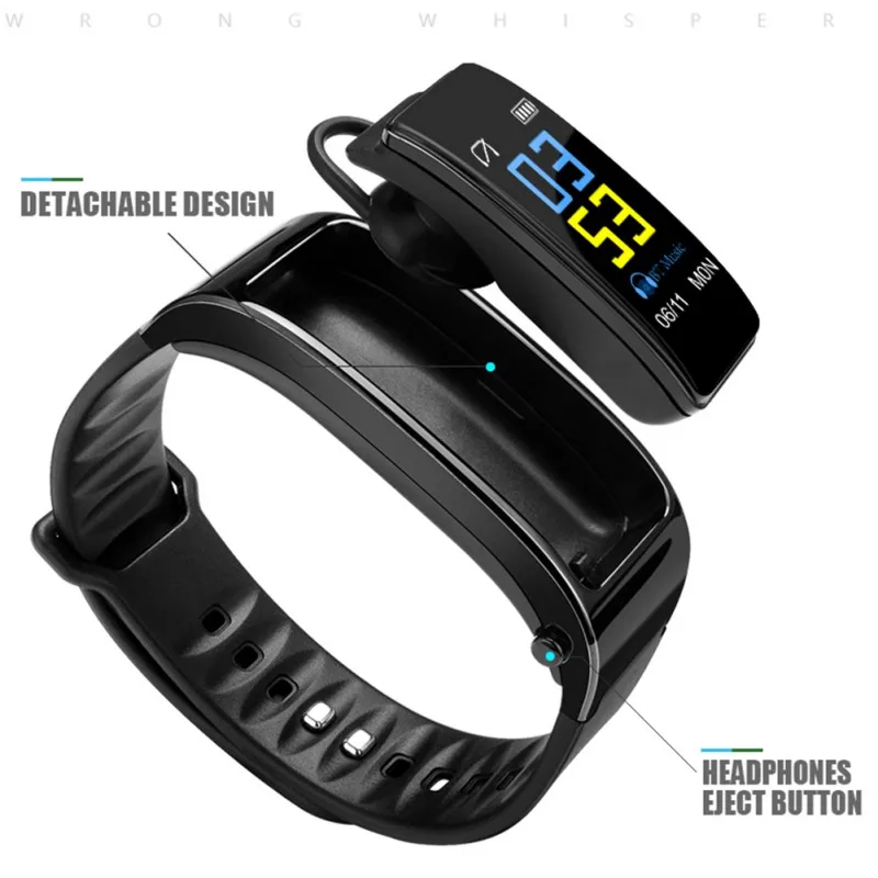 Bluetooth гарнитура для бизнеса умный Браслет разговора пульсометр спортивные умные