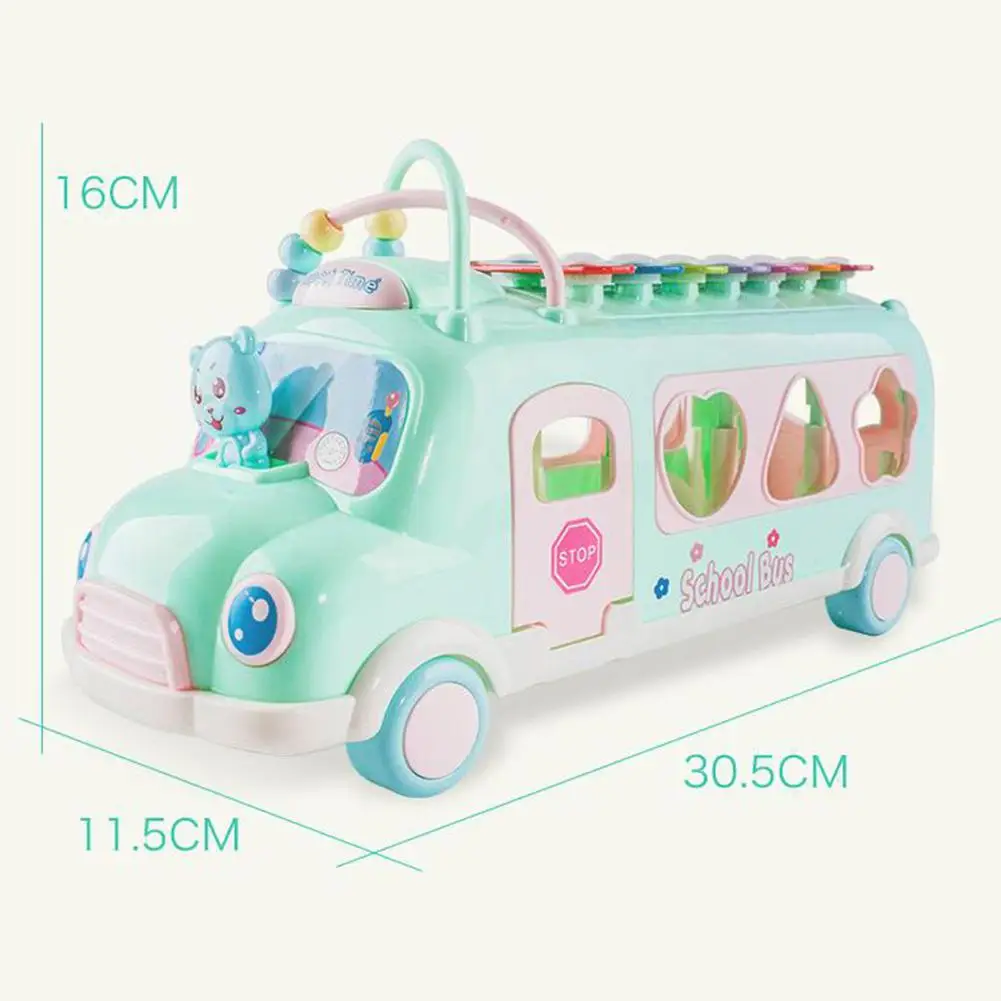 

Multi-functional Children Building Blocks Simulation Bus Knocking Toy
