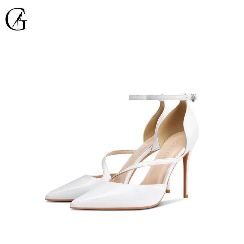 GOXEOU женская обувь женские туфли лодочки из лакированной кожи на высоком каблуке