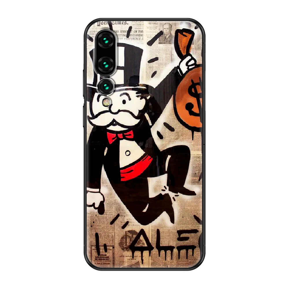 

Cartoon Dollar Monopol Weiche Phone case For Huawei P 8 10 20 30 Smart Plus 2019 Z Lite Pro 2017 2019 black trend prime soft