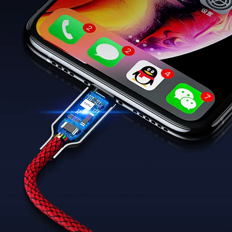 TOTU интеллектуальное отключение питания 2.4A быстрая зарядная линия для iphone XSmax 7 6 Plus Xs зарядный кабель для передачи данных для мобильного телефона 1,2 м usb кабель