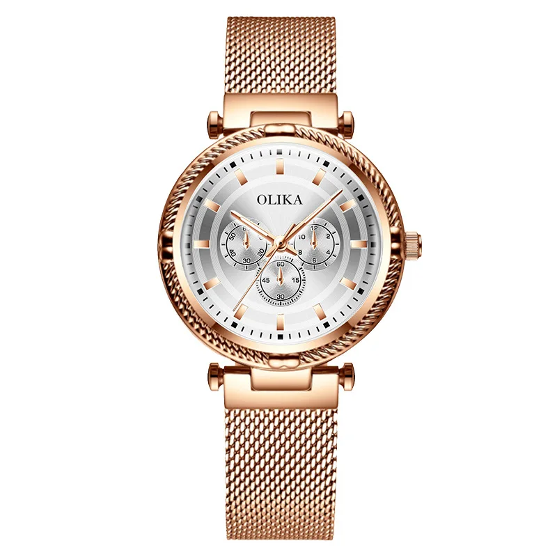 

Best-selling Fashion Women's Watch Simple Leisure Trend Steel Outer Ring Watch Waterproof Mesh Belt Luxury Female Student Watch