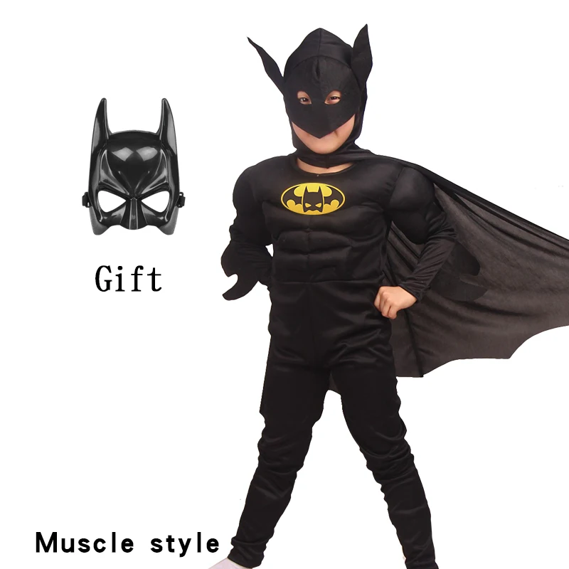 Muscle mask cape Карнавальные костюмы Бэтмена на Рождество; маскарадный костюм супергероя из фильма; маскарадный вечерний костюм Супермена - Цвет: Muscle mask cape