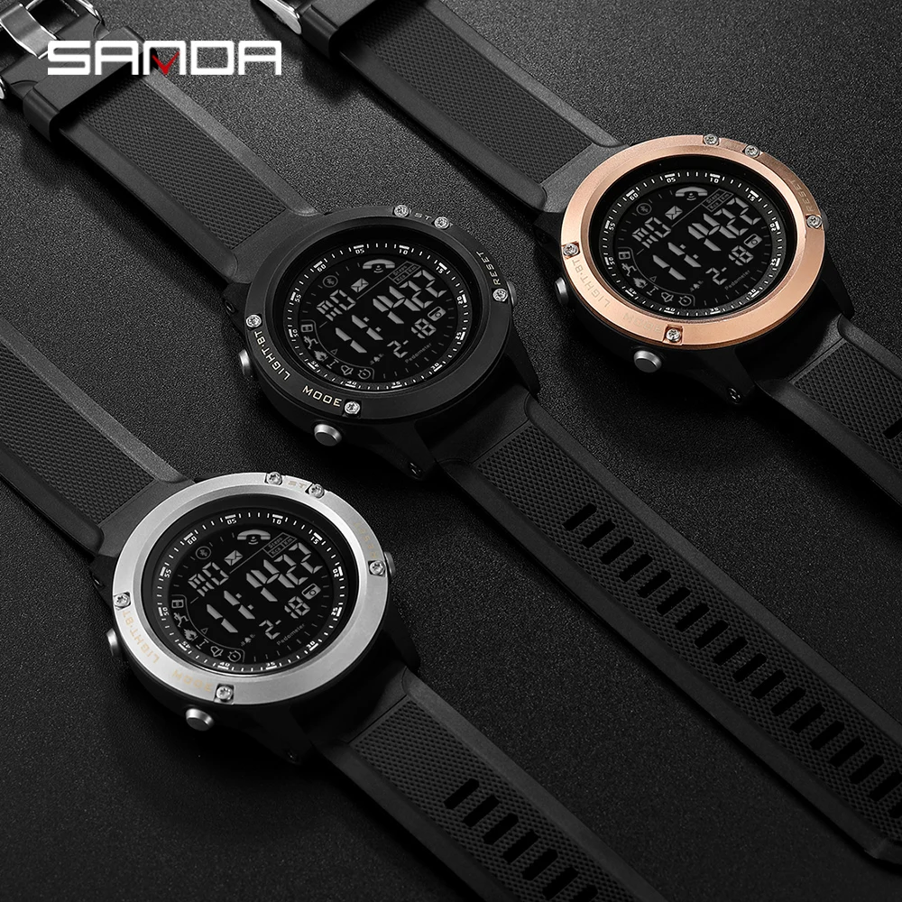 SANDA мужские спортивные Шагомер Смарт-часы Мужские Bluetooth водонепроницаемые