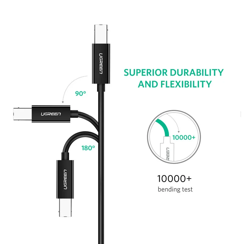 Кабель Ugreen с USB C на Type B 2 0 для нового MacBook Pro HP Canon Brother Epson Dell Samsung принтера шнур