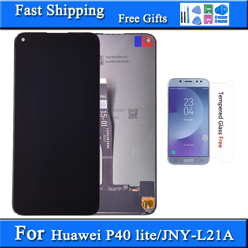 

Дисплей для Huawei P40 Lite, 6,4 дюйма, ЖК-экран для JNY-L21A, JNY-L01A, JNY-L21B, JNY-L22A, JNY-L02A, JNY-L22B, JNY-LX1, дигитайзер в сборе