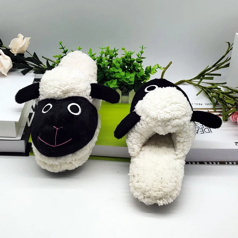 Шлепанцы из овечьего меха мужские и женские зимние шлепанцы домашние тапочки на