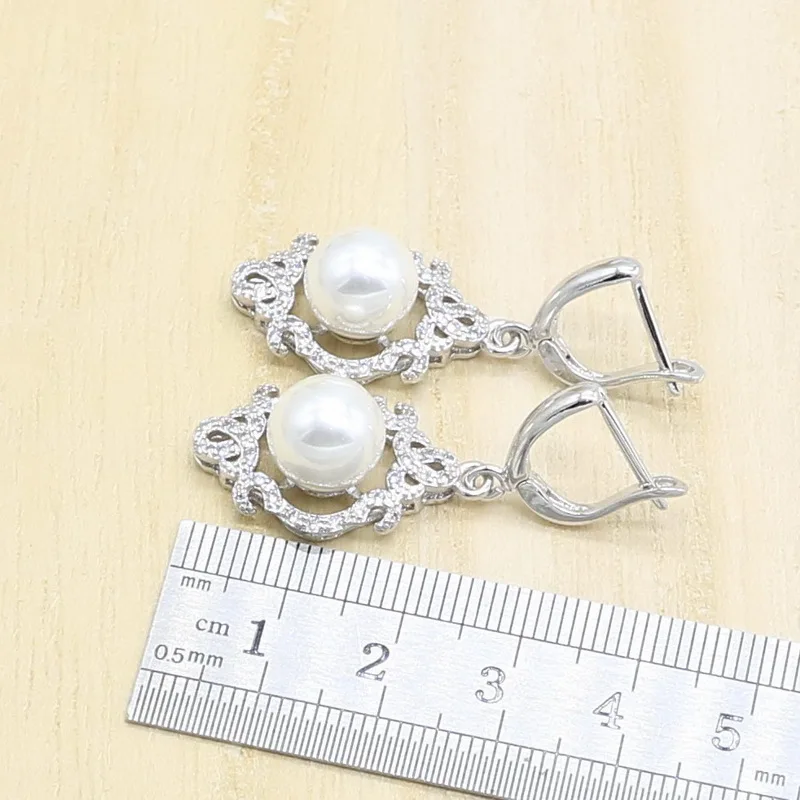 Свадебные ювелирные изделия с белым жемчугом серебряного цвета свадебные