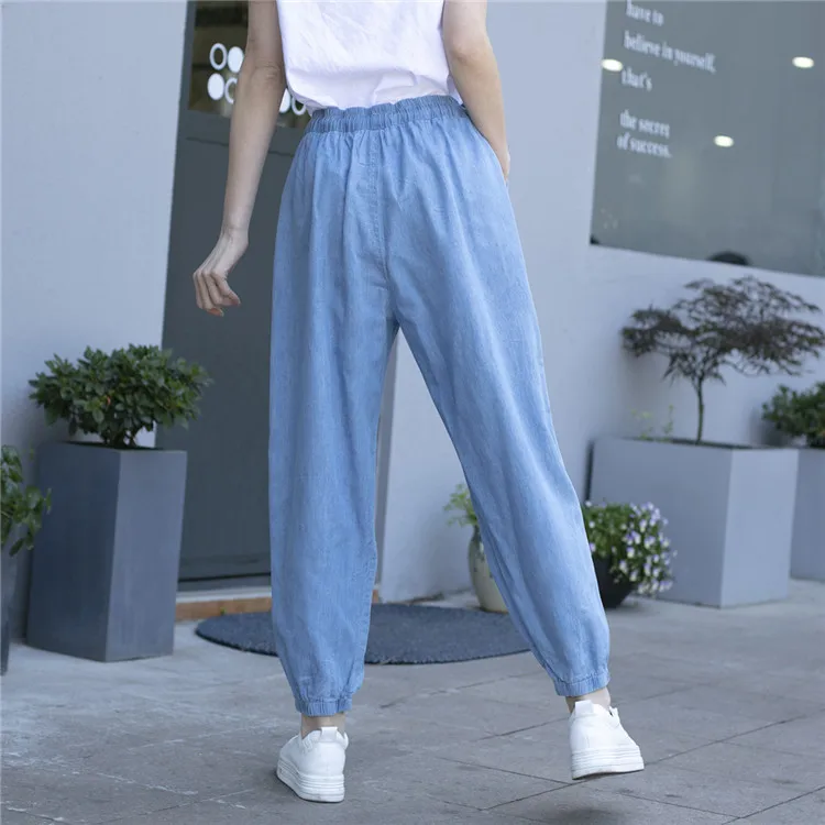 Летние женские джинсы оверсайз с высокой талией модные штаны для женщин и