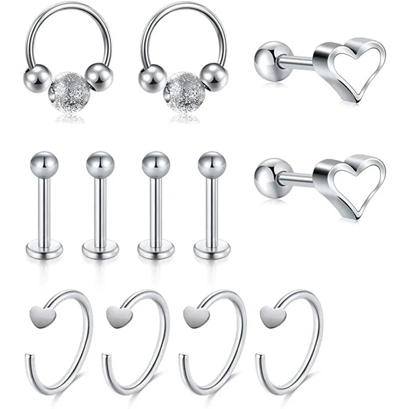 Спираль шпильки Daith Rook Forwards спиральный для хряща пирсинг серьги кольца набор 20