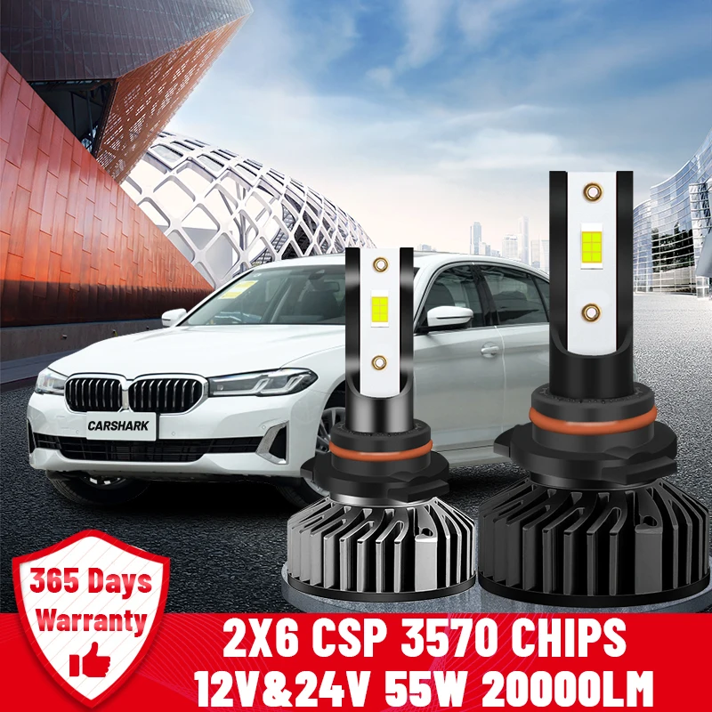 Светодиодсветильник фары Carshark 9005 Hb3 4300K 6000K 8000K H8 H9 H11 H1 H4 H7 автомобильные лампы 9006
