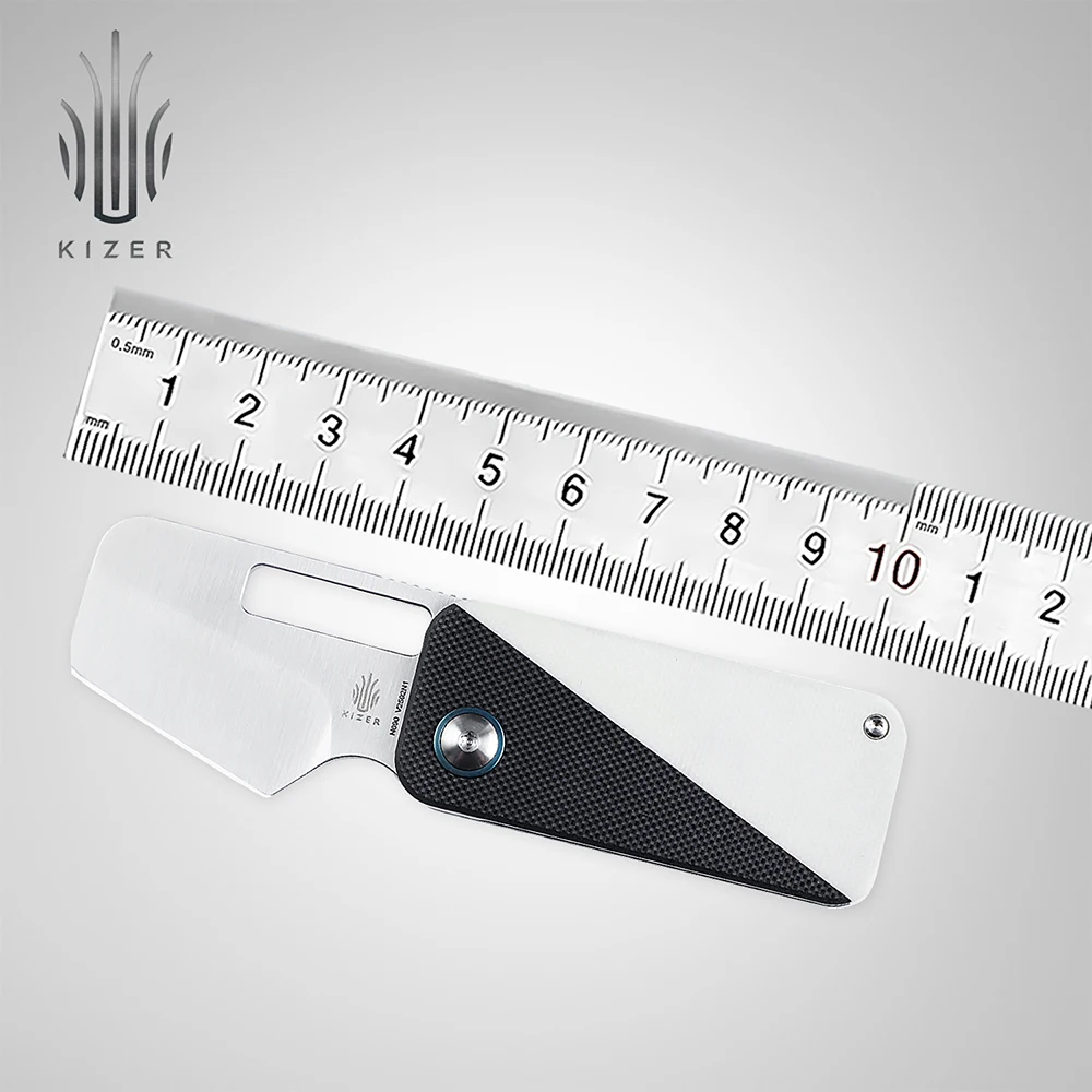 Kizer Mini EDC Knife V2592N1 Walnut 2021 New Camping Tools Black &White G10 Handle N690 Blade Fidget Spinner Pocket Knife