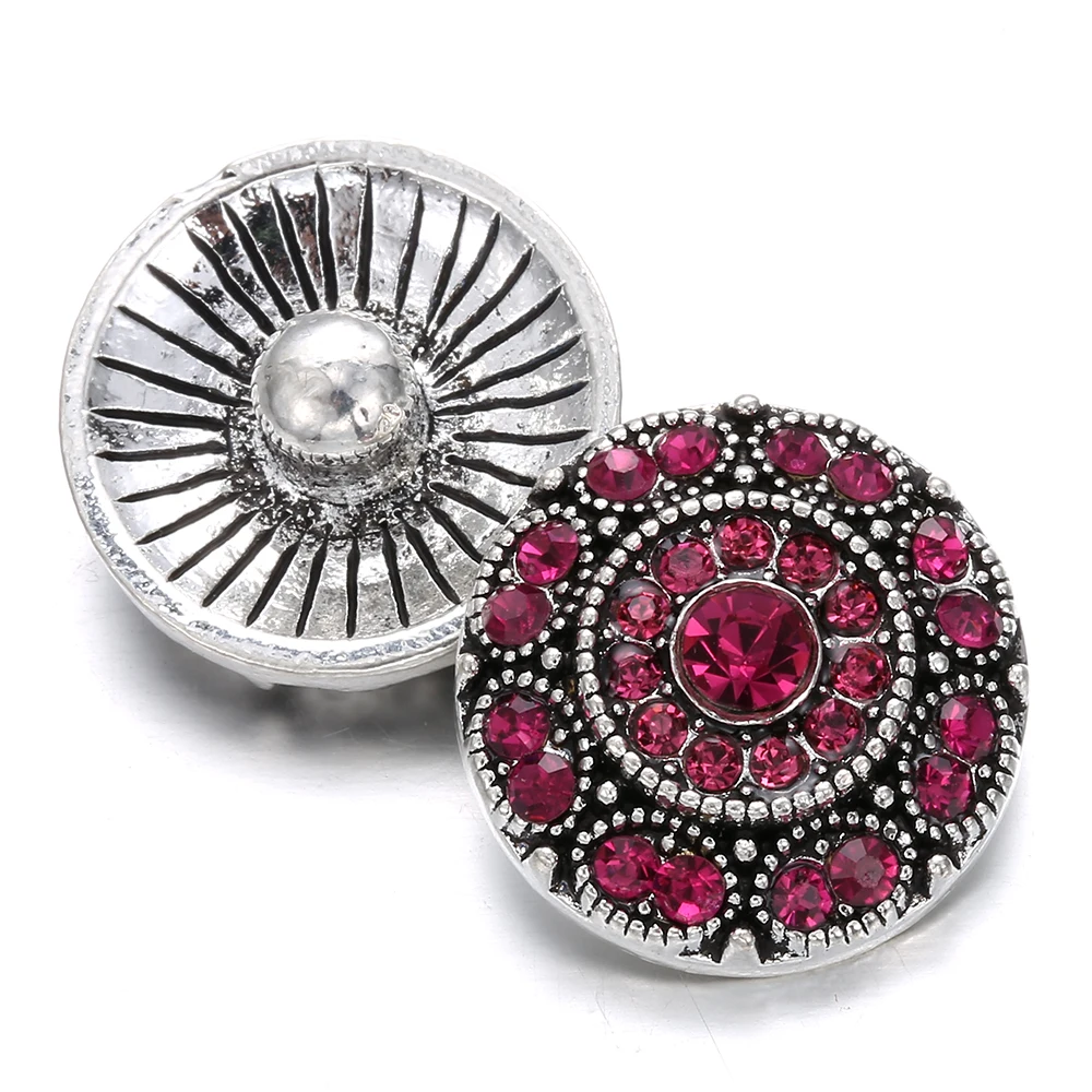 6 шт./лот новые ювелирные изделия с красивым цветком 18 мм кнопки со стразами