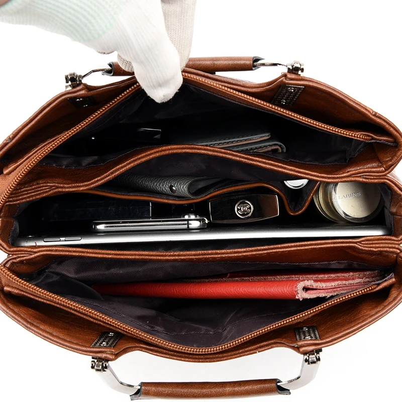 

Luxury Soft Leather Handbag Women Bag Designer Metal Handle Female Crossbody Bag Shoulder Messenger Bags For Women Tote Bags