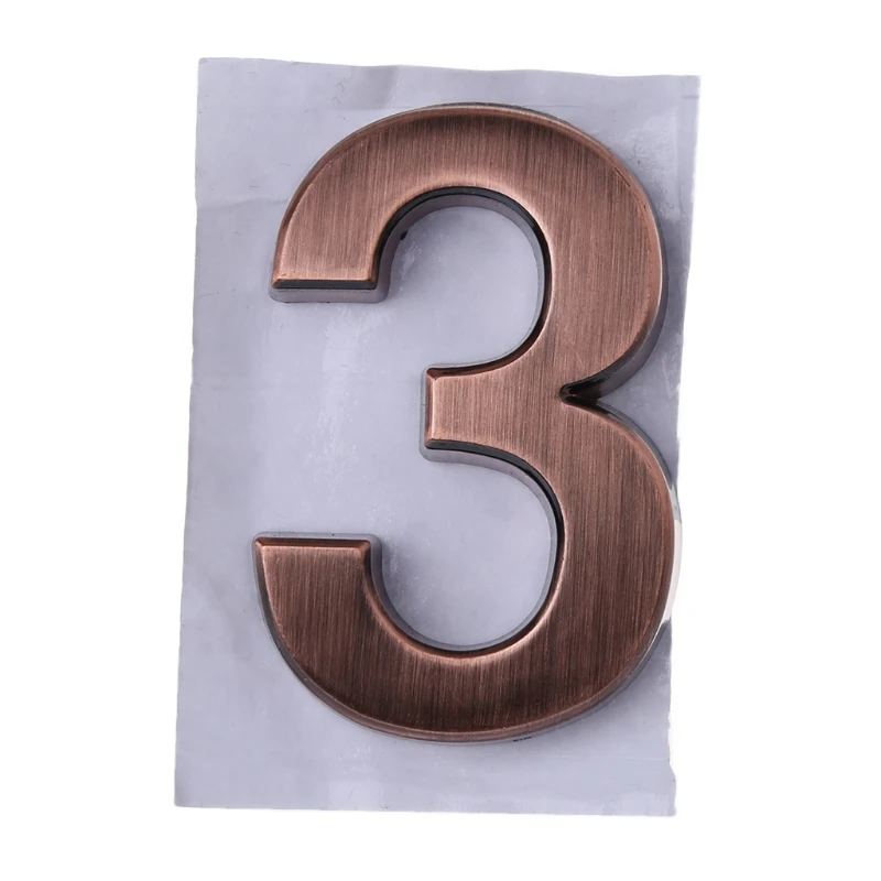 2019 Новые ABS пластиковые бронзовые самоклеющиеся 0-9 номера дверей под заказ адрес