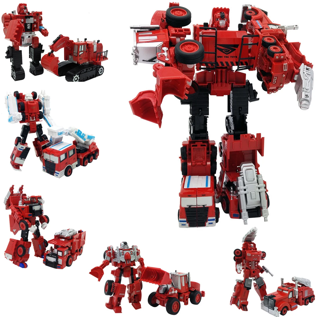 Экшн фигурка трансформер 5 в 1 игрушка для пожарной безопасности модель серии