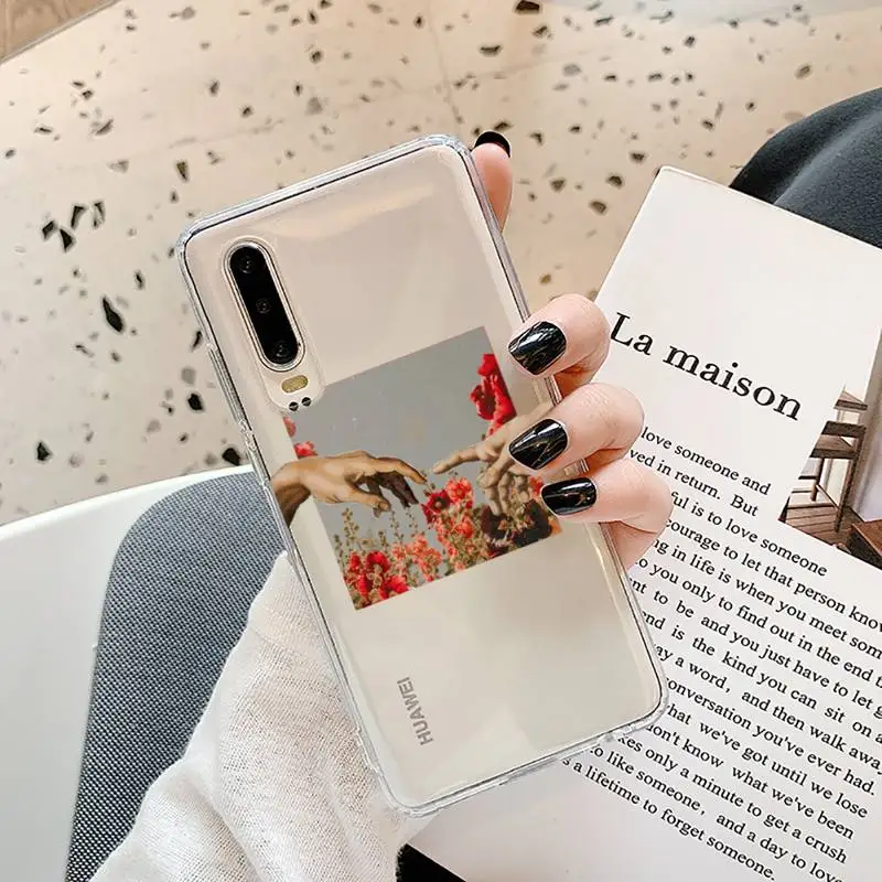 

Art Abstract Paintings Phone Case Transparent for Samsung A71 S9 10 20 HUAWEI p30 40 honor 10i 8x xiaomi note 8 Pro 10t 11