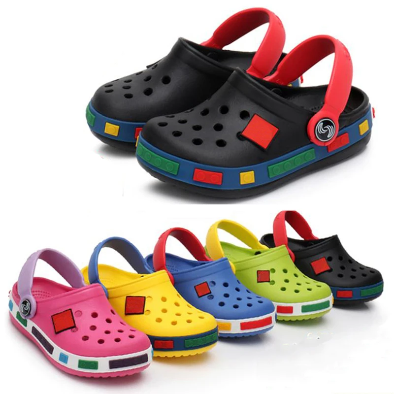 Модные пляжные тапочки для мальчиков и девочек детские сандалии летняя детская