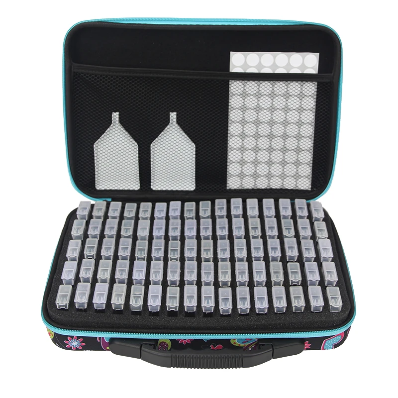 80pcs Diamond Mosaic Tool Container Storage Butterfly Diamond Painting Box Accessories Holder Hand Bag Zipper Box 5