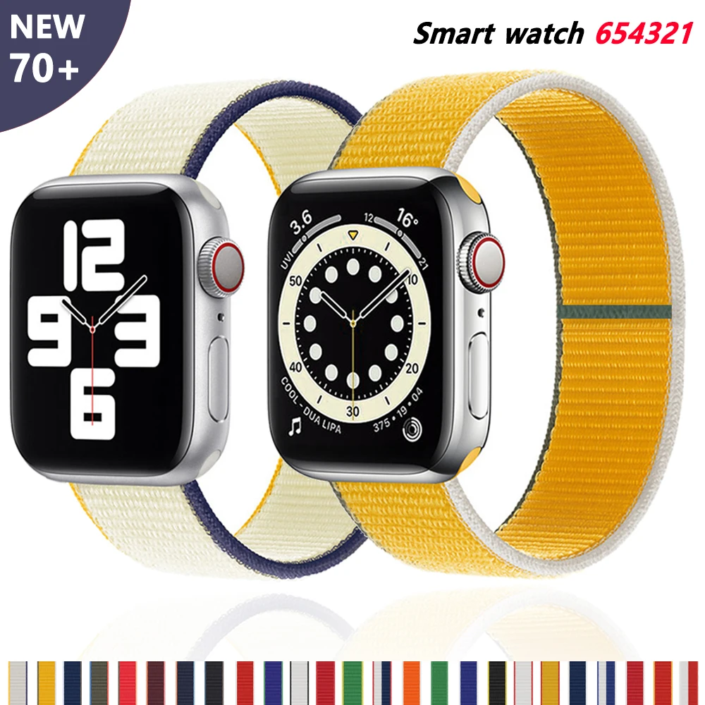 

Nylon Strap for Apple watch band 38mm 40mm 44mm 42mm Sports loop smart watch belt bracelet For iwatch Wristband Series se 654321