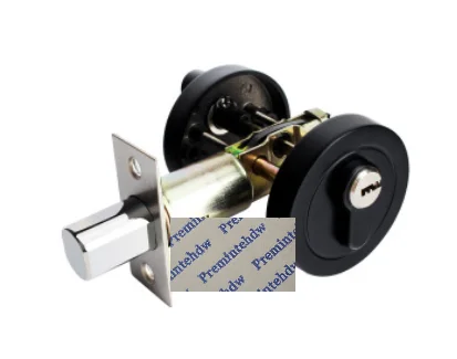 Цинк скрывает круглый дверный замок Handless Deadbolt ключи Thumbturn матовый черный Золотой Красный Бронзовый сталь - Цвет: Matte Black