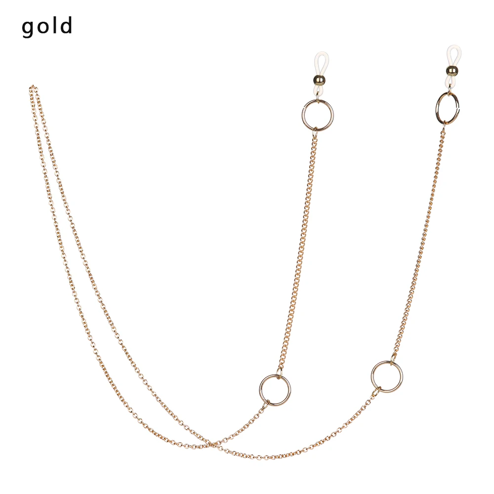 gold Mujer Модные солнцезащитные очки, солнцезащитные очки цепь женские металлические украшения аксессуары для одежды брендовый дизайнер - Цвет: gold