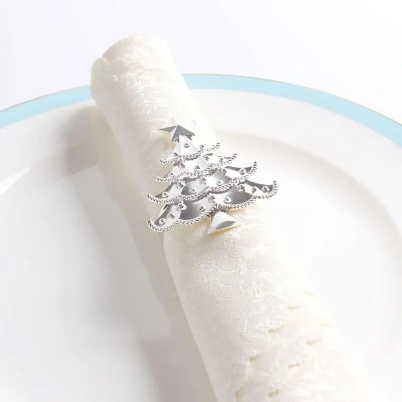 

1Pcs Christmas Tree Top Star Napkin Rings Fashion Metal For Thanksgiving Buckles Festival Napkin Holders Parties Napkin P0C7