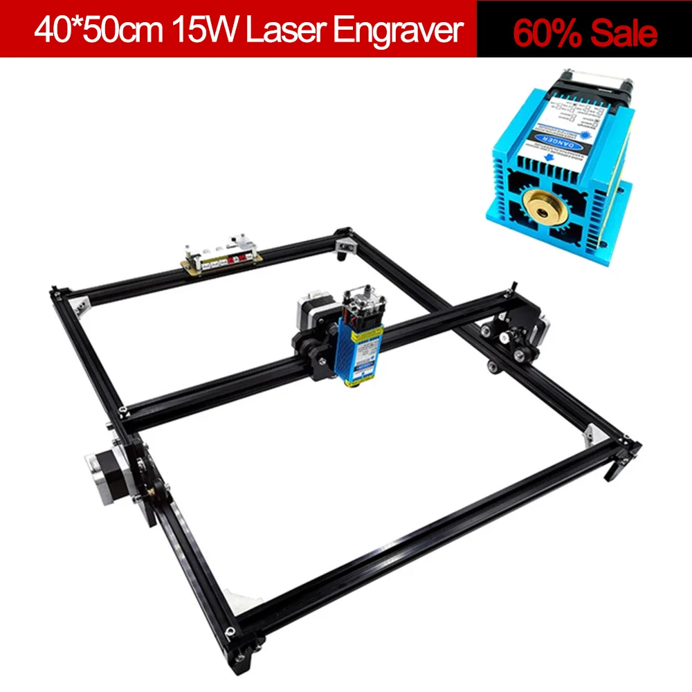 

40*50 15W Laser Engraver Machine 2 Axis Portable CNC Wood Router Laser Cutting Machine DIY Laser Printer Household CNC Machine