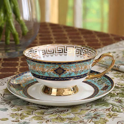 Европейская винтажная кофейная чашка блюдце наборы костяной фарфор английский