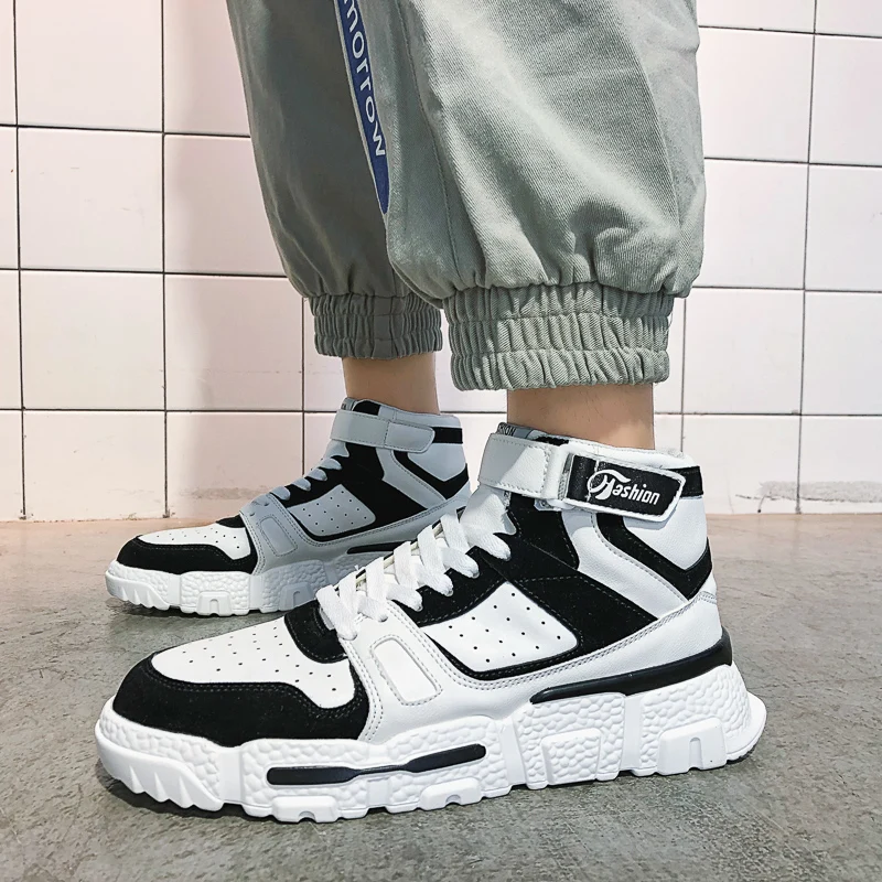 Кроссовки мужские дышащие высокие для скейтборда Спортивная Уличная обувь