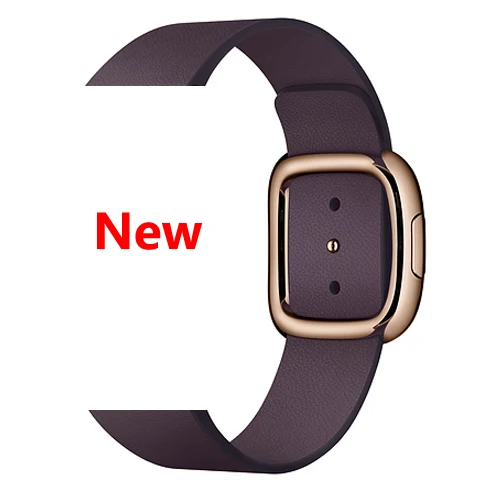 Aubergine Ремешок для apple watch 42 мм 38 мм 44 мм 40 мм correa iwatch band 5 4 3 современный кожаный браслет с пряжкой аксессуары для apple watch 4 - Цвет ремешка: Aubergine