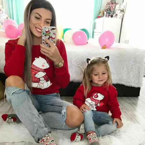 Emmababy Рождественская семейная подходящая Женская Мужская Детская толстовка