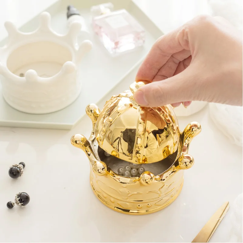 Европейская Корона коробка для хранения ювелирных изделий с покрытием конфетный